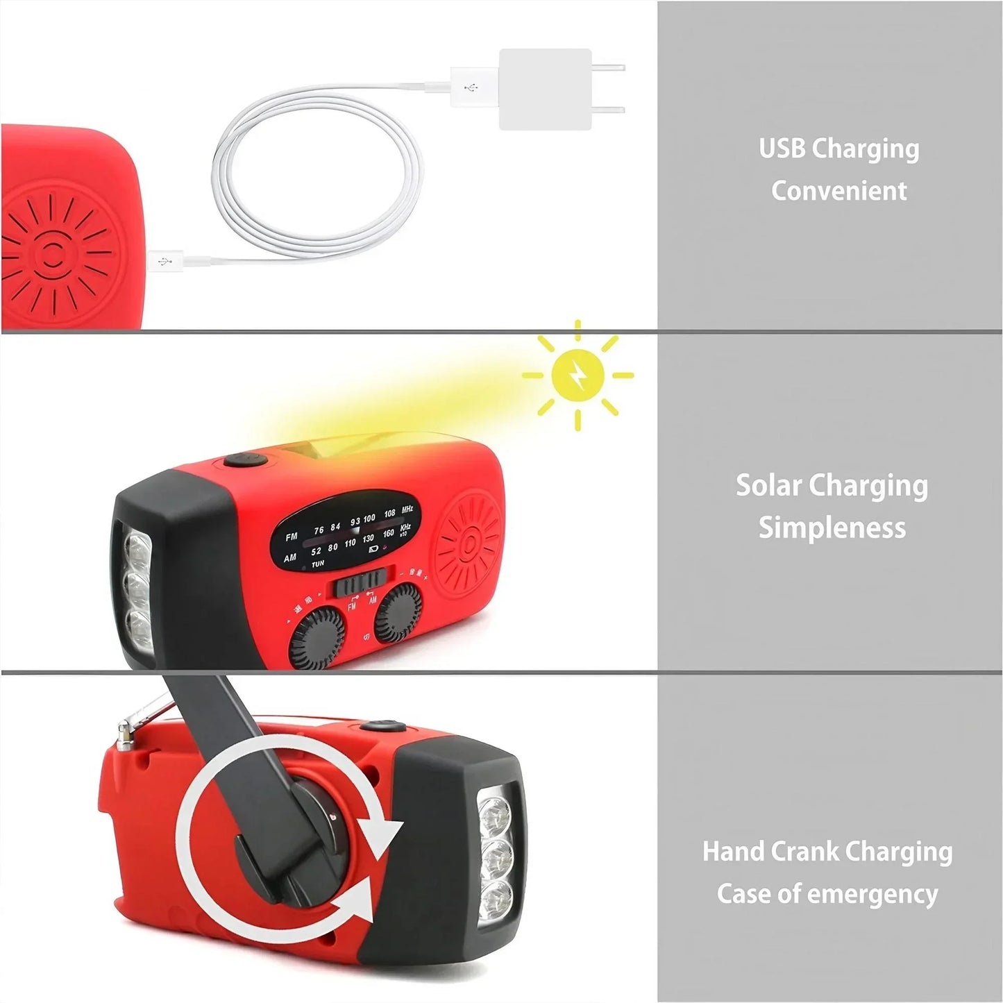 STONEGO Mini Portable Radio — Handheld Rechargeable Digital FM Radio with USB/TF MP3 Player, Speaker Device for On-the-Go Use