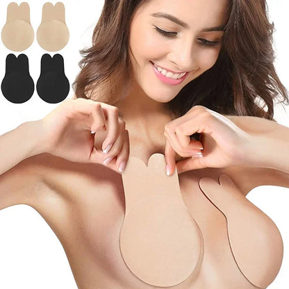 Women’s Push-Up Adhesive Bra – Strapless Silicone Bra, Reusable Breast Lift Tape & Nipple Covers