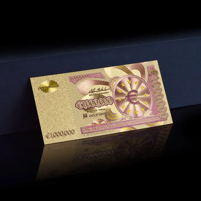 Colored European Banknote Currency Set – 5 to 1000 Million Euro Gold Notes for Business Gifts & Collection