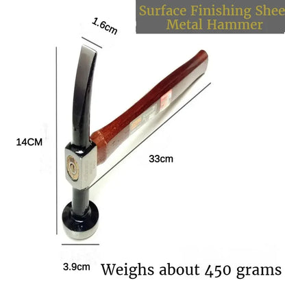 Sheet Metal Hammer with Walnut Wood Handle – Professional Multifunctional Auto Body & Mechanical Workshop Car Repair Tool