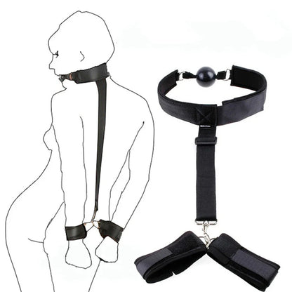 Adjustable BDSM Bondage Set – Handcuffs, Ankle Cuffs & Open Leg Restraints for Couples, Adult Fetish Games for Women