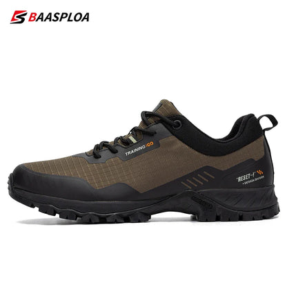 Baasploa Men's Waterproof Hiking Shoes – Anti-Skid, Wear-Resistant Outdoor Sneakers for Travel & Sports