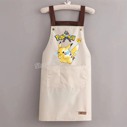 Pokémon Pikachu Waterproof & Oil-Resistant Apron — Durable Kitchen Cooking Workwear for Adults