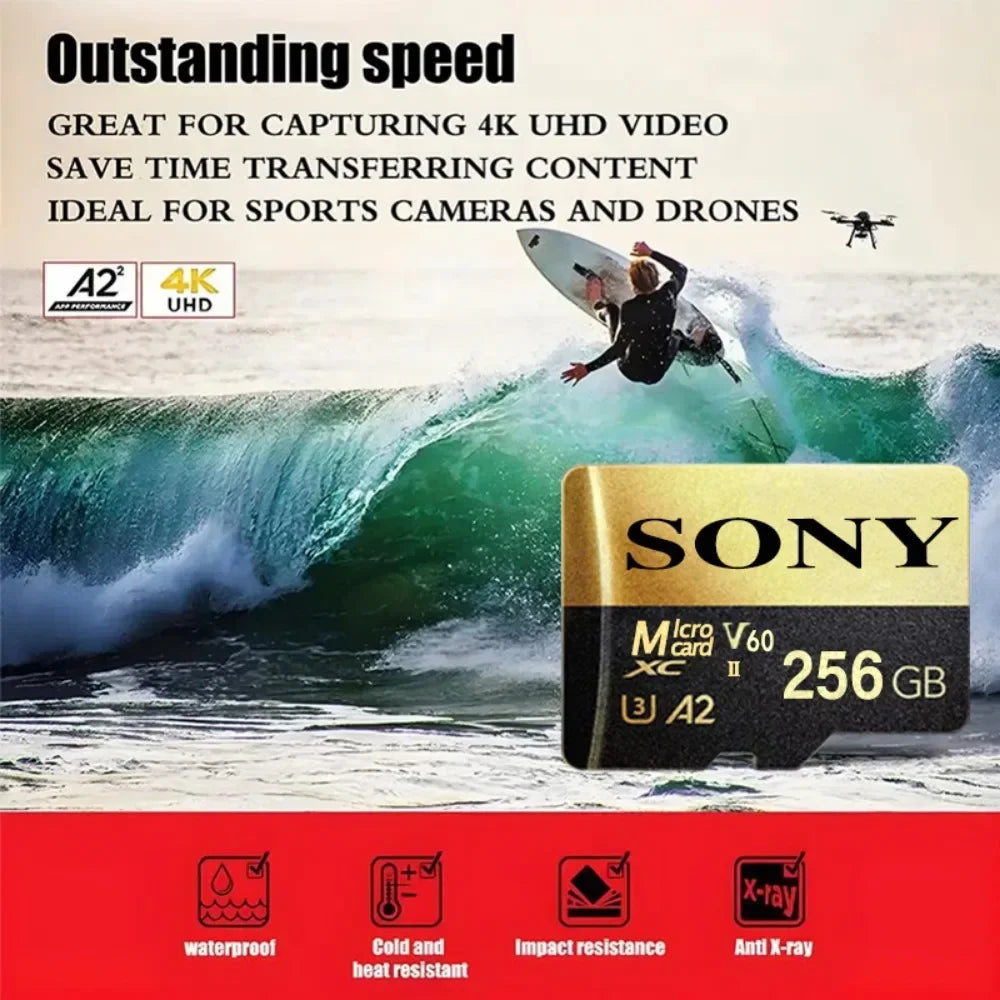 Original SONY Micro SD Card – 2TB, 1TB, 512GB, 128GB High-Speed TF Memory Card for Drone, Audio, PC & PS5 Game