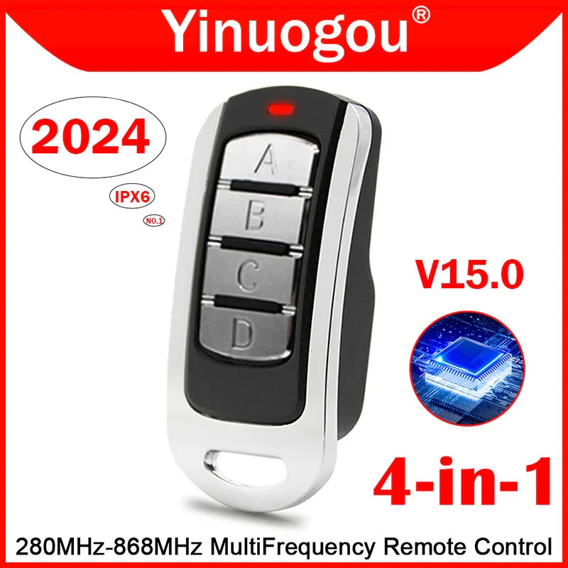 Universal Garage Door Remote Control | 433MHz-868MHz Rolling Code Duplicator | 4-Button Gate & Opener Transmitter