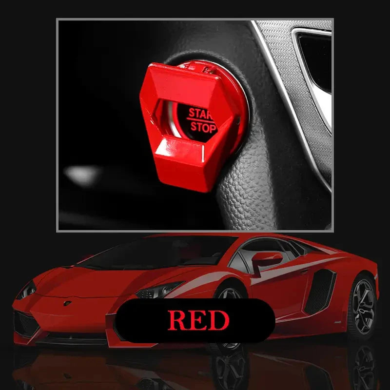 Car Engine Start/Stop Button Cover – Decorative Push Button Sticky Auto Accessory for Car Interior Styling