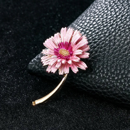 Luxury Tulip Flower Brooch Pin with White Stone – Elegant Rose Floral Jewelry for Women (2023 Design)
