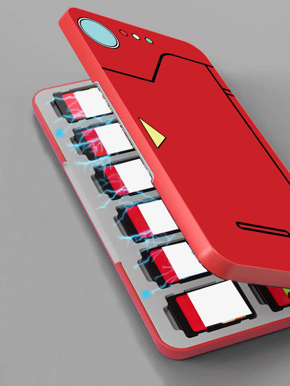 24-in-1 Magnetic Absorption Game Card Reader for Switch, Red Cassette Holder