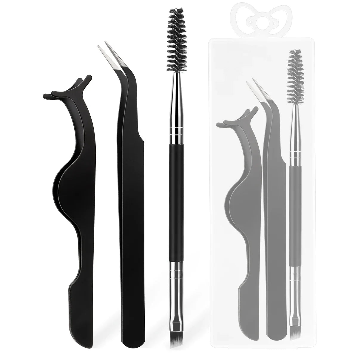 3PCS Eyelash Tool Set with Storage Box – Lash Applicator, Comb & Brush Kit for Eyelash Extension and Grooming