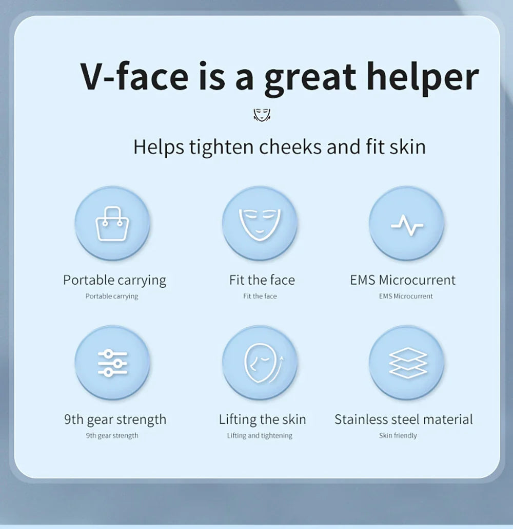 EMS Face Lifting Massager – Anti-Wrinkle, Firming V-Face Lift Microcurrent Device for Double Chin Skin Care