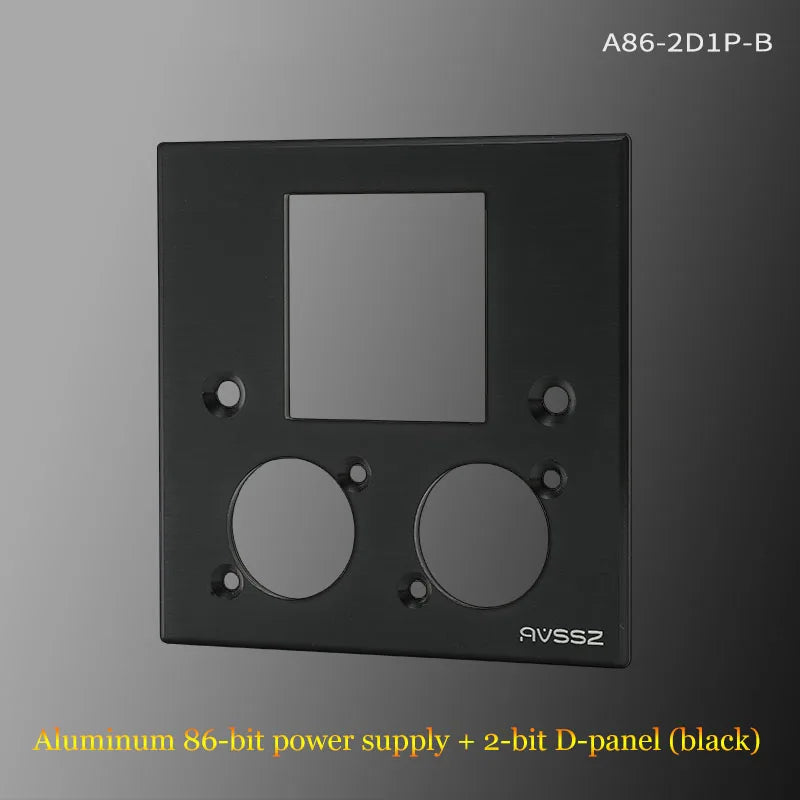 86 Panel Power Box Module - D Type 1/2/3/4 Hole Brushed Matte Blank Plate for XLR HDMI USB BNC VGA RJ45 Connections