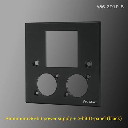 86 Panel Power Box Module - D Type 1/2/3/4 Hole Brushed Matte Blank Plate for XLR HDMI USB BNC VGA RJ45 Connections