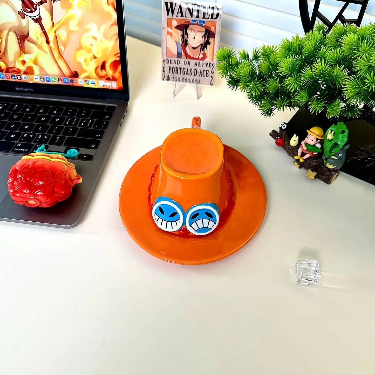One Piece Mug – Creative Three Brothers Hat Shaped Coffee Cup, Anime Chopper, Ace & Sabo Ceramic Water Cup for Parties