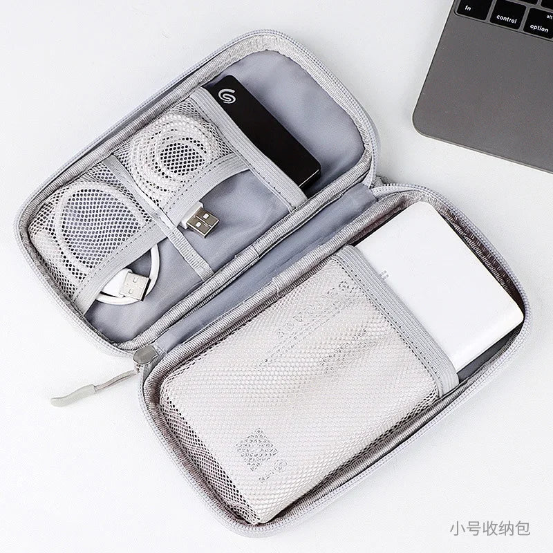Portable Waterproof Cable Organizer Bag — Oxford Cloth Storage Case for Power Banks, Earphones & Digital Cables