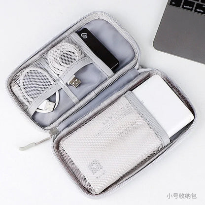 Portable Waterproof Cable Organizer Bag — Oxford Cloth Storage Case for Power Banks, Earphones & Digital Cables