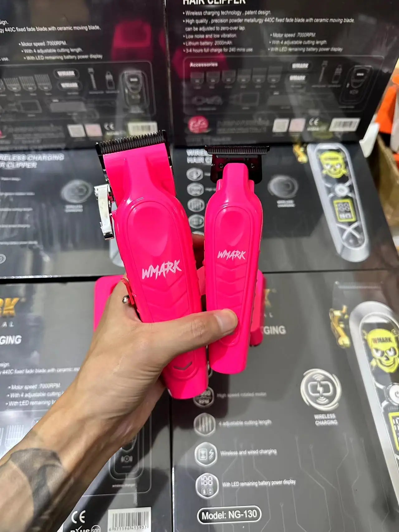 WMARK Hair Clipper Set NG-139+NG-339 — Electric Clippers with Charging Base for Salon