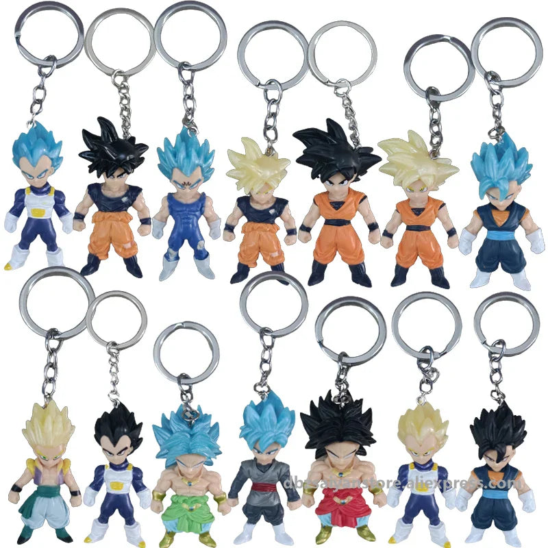 Dragon Ball Blind Box Figures — Super Saiyan Goku & Vegeta PVC Keychain Anime Toys for Kids’ Gifts & Collection