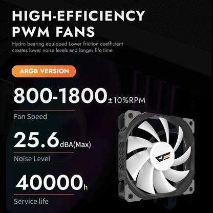 Darkflash U400 ARGB CPU Cooler — 4 Heat Pipe 120mm PWM Air Cooler for Intel LGA 115X/1200/1700 & AMD AM4/AM5