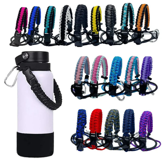 Paracord Holder Rope for Wide Mouth Bottle - Portable Hand Strap & Cup Carrier for Water Bottle Accessories