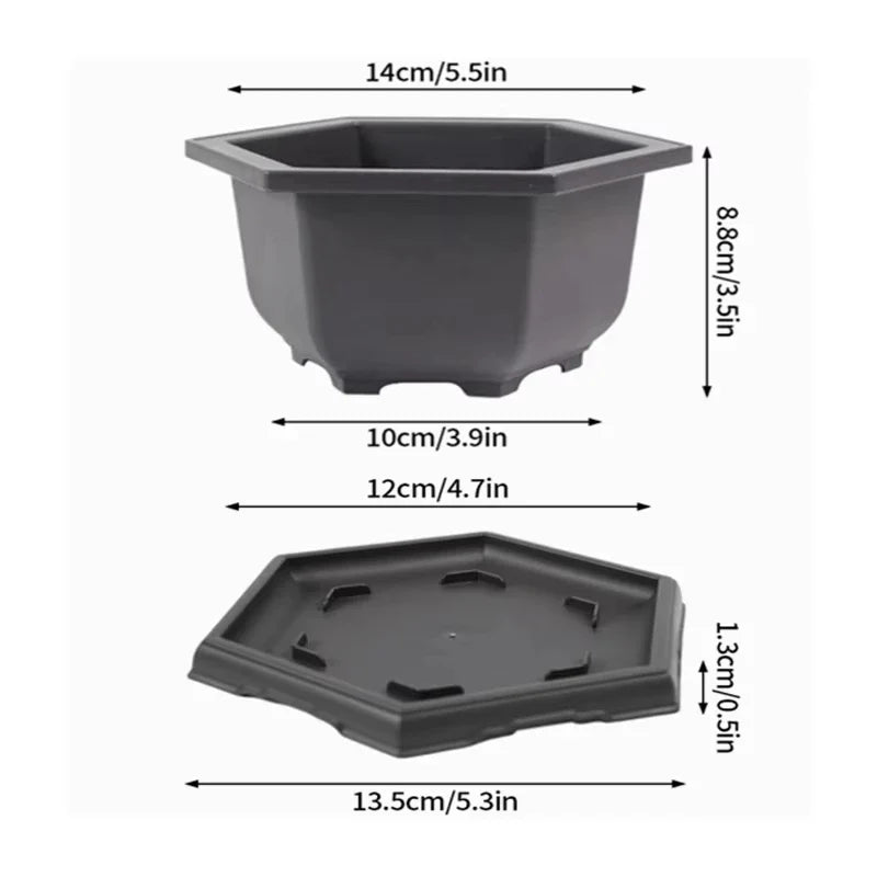 Purple Clay Succulent Plant Pots – Outdoor Garden Bonsai Planters, Rectangular & Square