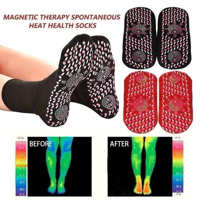 Tourmaline Self-Heating Socks - 1/5 Pairs of Winter Warm Thermal Health Care Socks with Magnetic Therapy