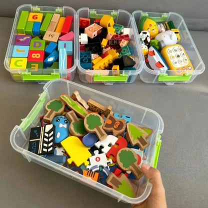 4-Layer Stackable Transparent Organizer Box – Multi-Tier Plastic Storage for Kids’ Toys, Makeup, Jewelry, School & Office Supplies