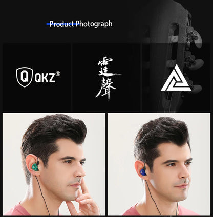 QKZ AK6 In-Ear Earphones - 6 Dynamic Drivers, Stereo Headphones with Mic, Sports HIFI Subwoofer Monitor Earbuds