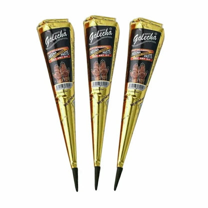Henna Temporary Tattoo Paste – Brown, Black & Red Semi-Permanent Body Art Kit (1/3/12pcs)