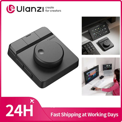 Ulanzi D100H Creative Dial Controller – RGB Keypad for Video & Photo Editing, Smart Lighting Control for Studio Setup