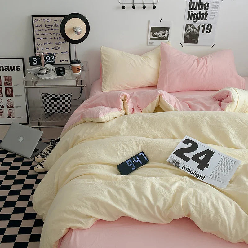Bedding Comforter Set – Duvet Cover & Bed Sheets with Pillowcases for Queen/King Bed, Edredones de Cama