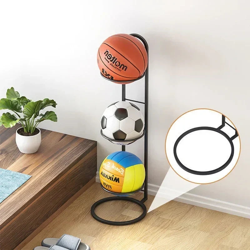 Indoor Children's Basketball Storage Rack: Ball, Football, and Volleyball Holder for Kindergarten