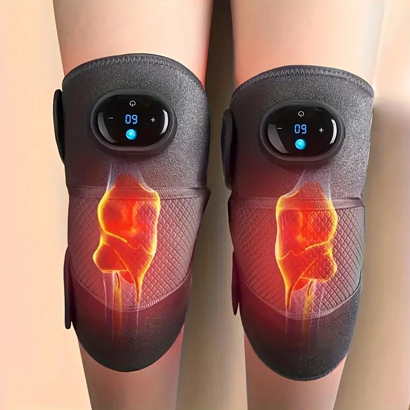 Heated Knee Massager - 3-in-1 Vibrating Heating Wrap for Knee, Elbow and Shoulder Relaxation