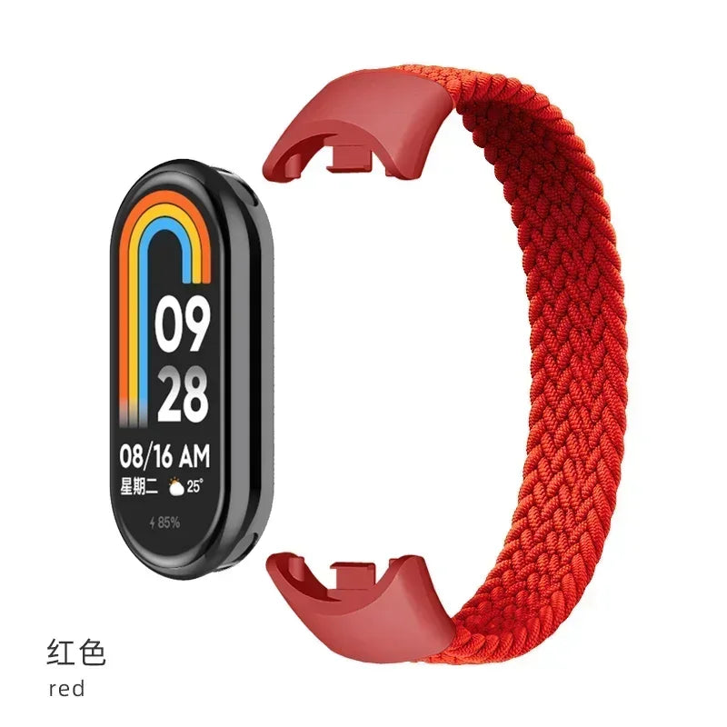 Braided Nylon Solo Loop for Xiaomi Mi Band 9 & 8 – Elastic NFC Replacement Strap Bracelet