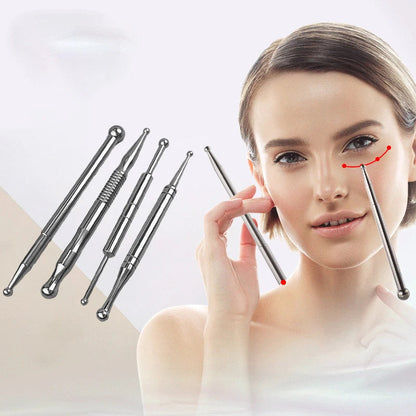 Manual Acupuncture Pen with Terahertz Energy Stone | Trigger Point Massager Stick for Face & Body Relaxation