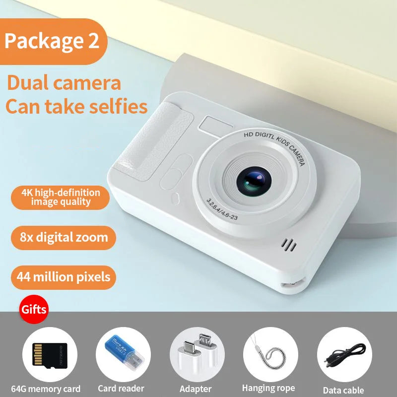4K Digital Camera 44MP – HD Travel & Selfie Camera for Students, Entry-Level Compact Photography Camera