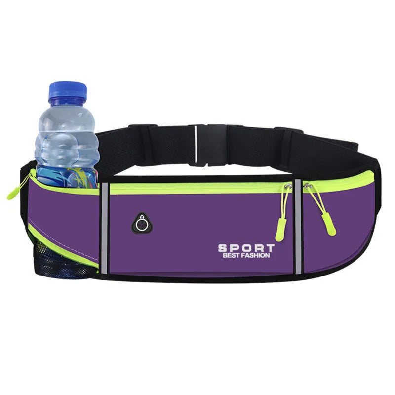 Unisex Waterproof Sports Waist Pack – Hip Bag for Running, Climbing, Motorcycle with Water Bottle & Phone Holder