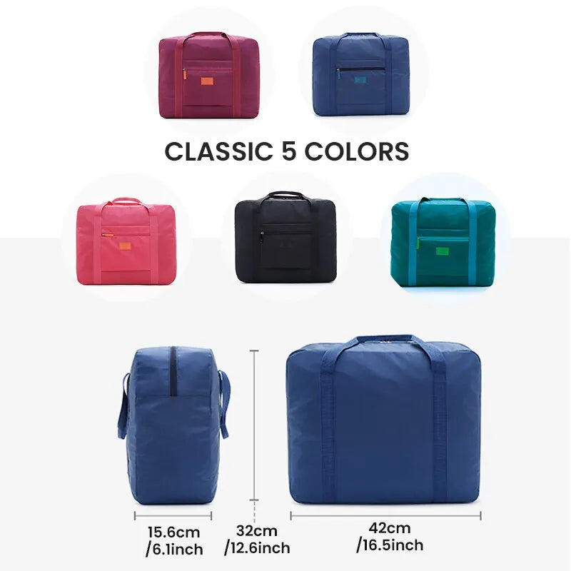 Lightweight Foldable Duffel Bag for Women and Men - Fashionable Travel Tote Carry-On Luggage Weekender
