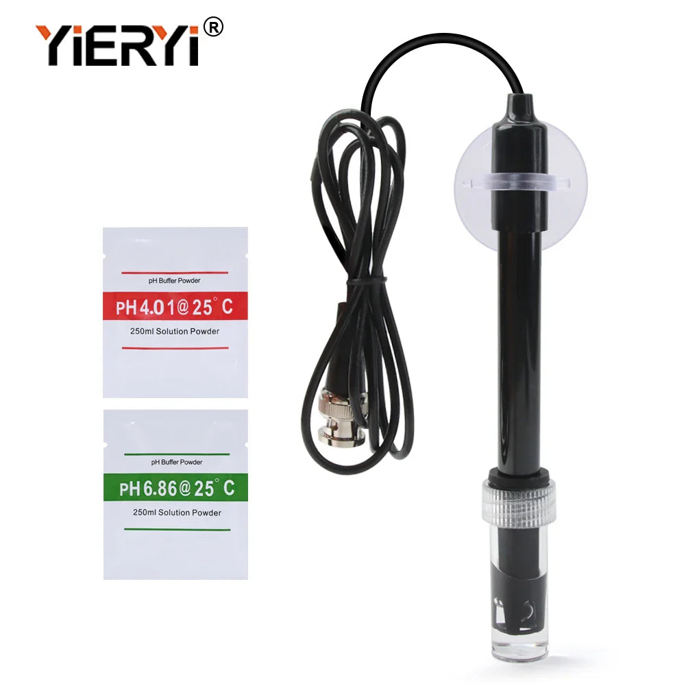 Yieryi PH Replacement Probe for Aquarium, Hydroponics & Lab Testing - BNC Q9 Connector, 1.2/3M Wire