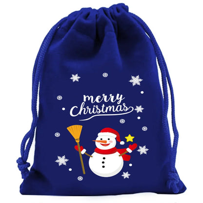 2025 Christmas Velvet Drawstring Bags – Red & Green Candy, Gift, Party, and Biscuit Storage Pouches