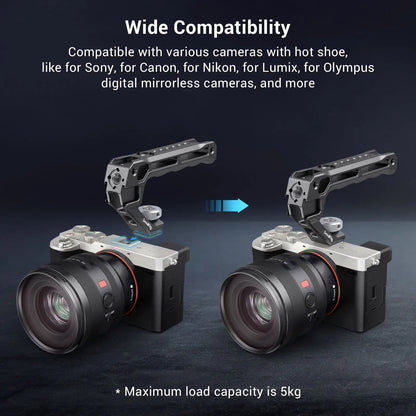 SmallRig NATO Top Handle Lite with Cold Shoe: Portable Camera Handle for Sony, Canon, Nikon - Compatible with Camera Cage 3766