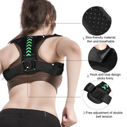 Adjustable Unisex Posture Corrector: Clavicle Support for Neck, Back & Shoulders - Pain Relief & Body Reshaping Solution (1PC)