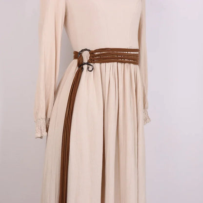 Women’s Bohemian Rope Belt - Adjustable Braided Waist Belt with Fringe and Loop Knot