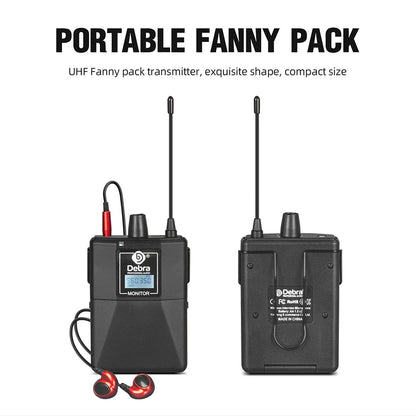 Debra ER102 UHF Wireless In-Ear Monitor System – Multiple Professional Transmitters for Small Concerts & Home Theater