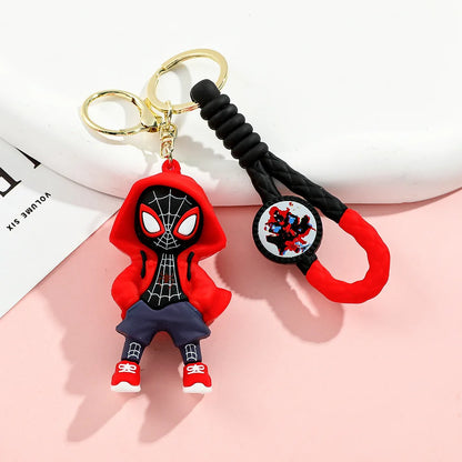Marvel Spider-Man Action Figure Keychain — Cute Avengers Doll Widget with Iron Man & Captain America for Birthday Gifts