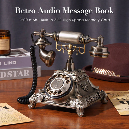 Audio Guest Book – Vintage Telephone Recorder with Voice Message & Voicemail for Weddings & Parties
