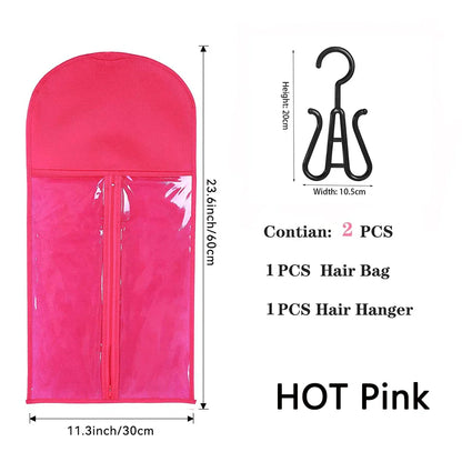 Extra Long Wig Storage Bag | Hair Extension Storage with Hanger for Wigs, Hairpieces & Extensions