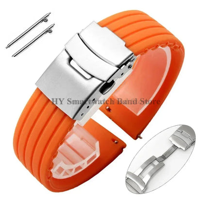 Quick Release Silicone Watch Strap 18–24mm – Sport Rubber Band for Huawei Watch GT2/3/4, Omega, Seiko, Fossil
