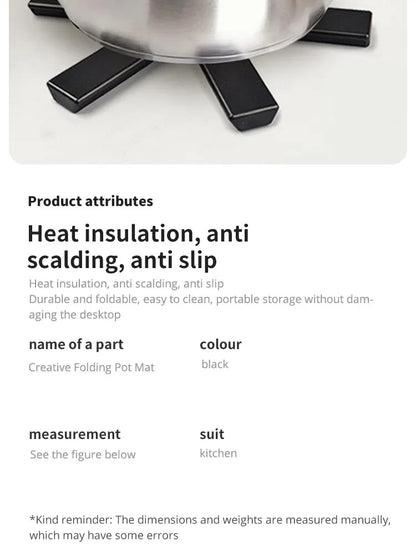 Heat-Resistant Pot Mat & Dish Placemat – Folding Coaster for Pans and Kitchen Use