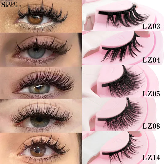 Reusable Magnetic Eyelashes Set – Natural Curly Fluffy False Lashes with Tweezers, No Glue Needed Makeup