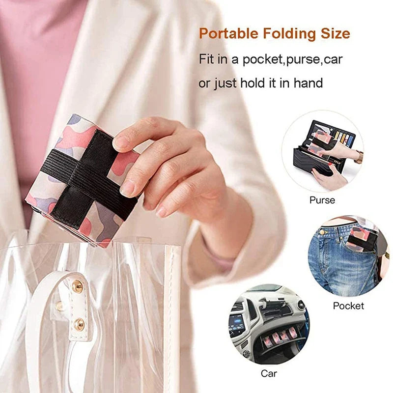 Foldable Storage Bag - Portable Large Capacity Travel & Shopping Bag with Handle